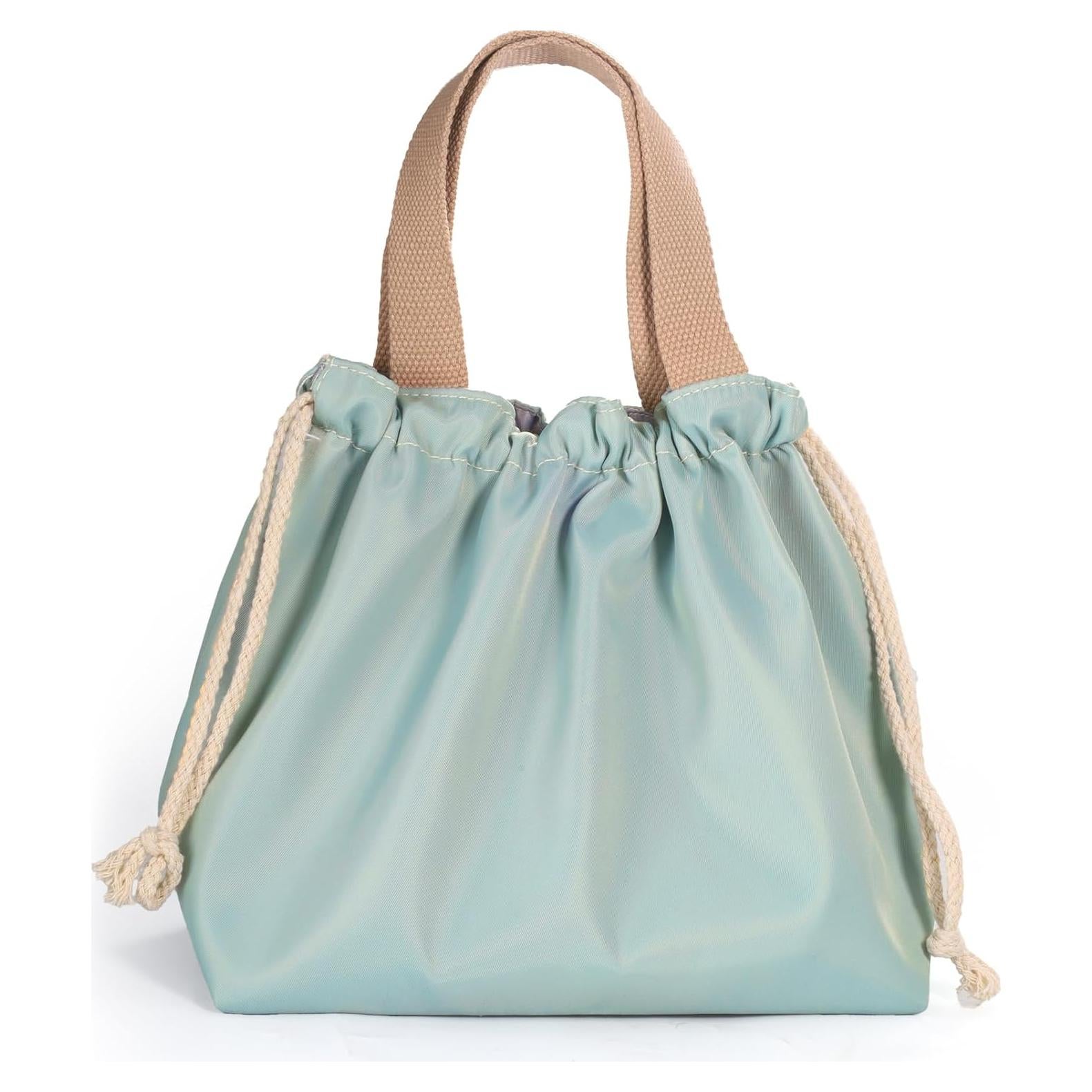 Bolsa de Almuerzo Pequeña Viwaiv Azul Claro con Cierre de Cuerda