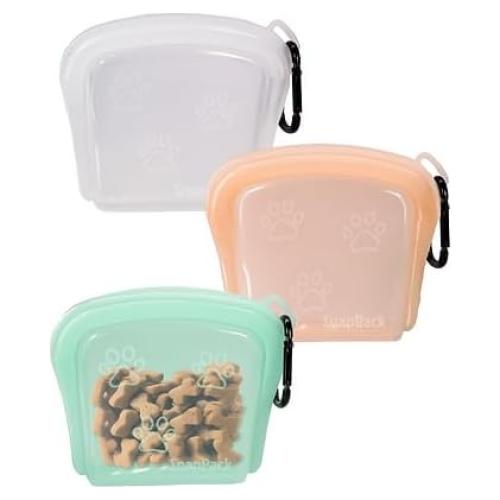 Bolsa de Golosinas para Perros SnapPack 3-Pack Silicona Reutilizable