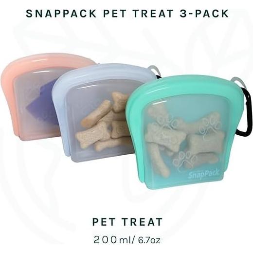 Bolsa de Golosinas para Perros SnapPack 3-Pack Silicona Reutilizable