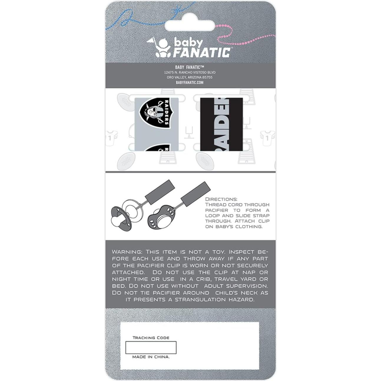 Clips para Chupetes Baby Fanatic Las Vegas Raiders 2-Pack
