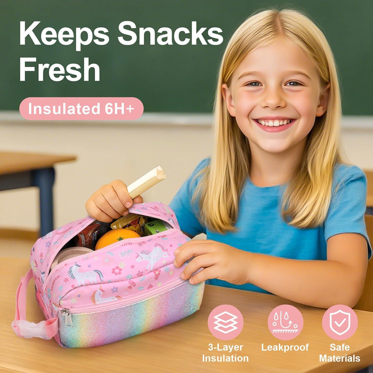 Bolsa de Snacks Aislada Bagseri Unicornio Rosa 3.9L