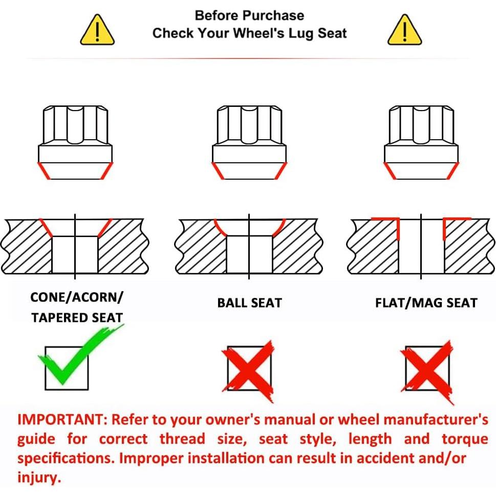 Tuerca de Perno M14x1.5 White Knight Cromada - 4 Piezas