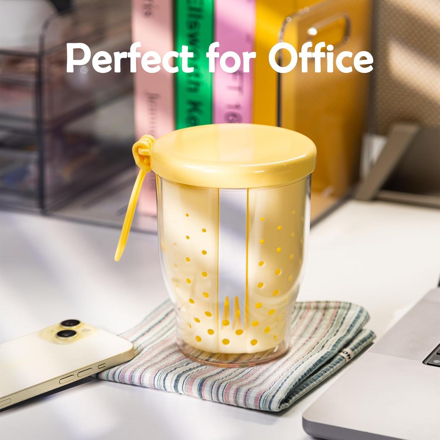 Taza de Fruta de Viaje LoopTime 760ml con Tenedor y Tapa Azul