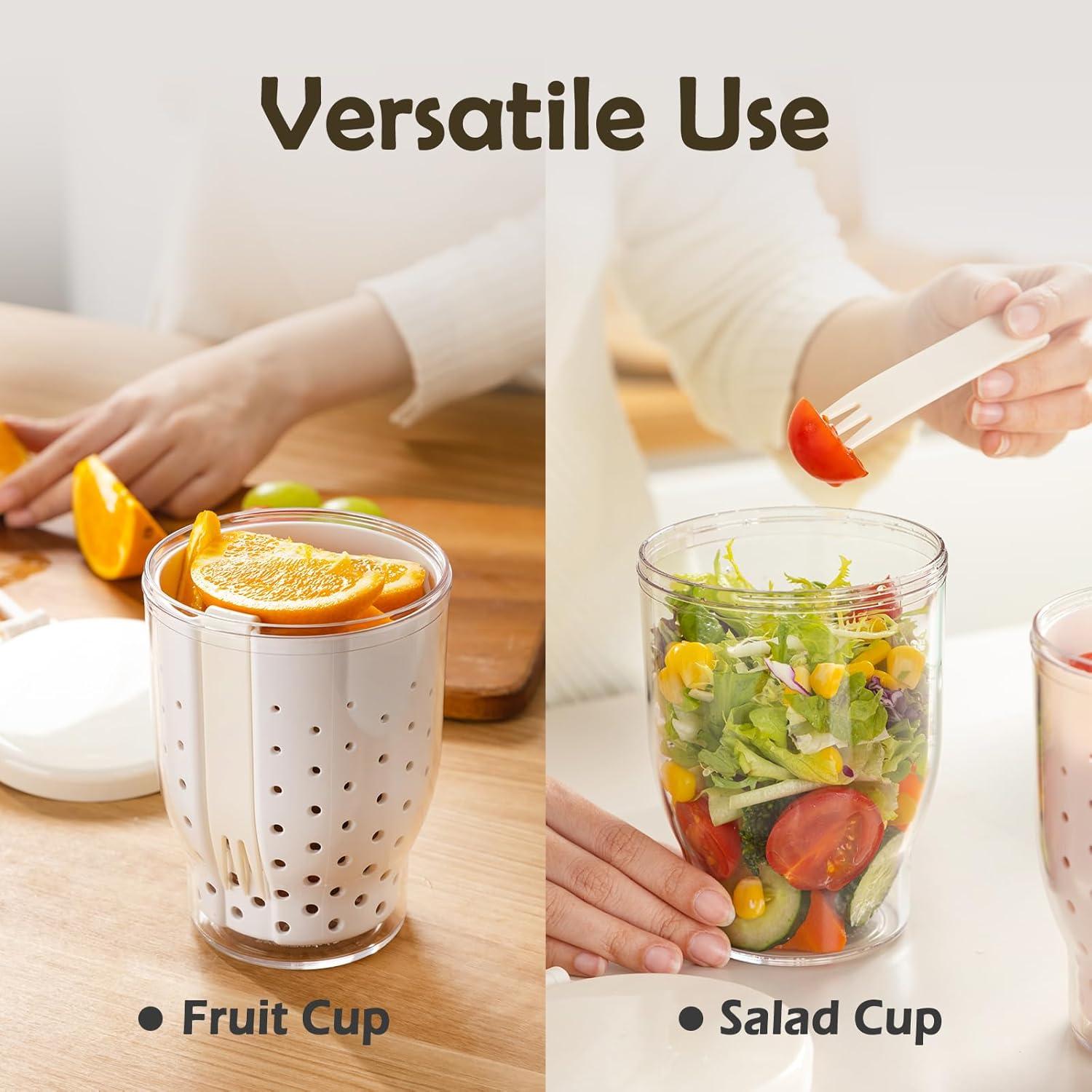 Taza de Fruta de Viaje LoopTime 760ml con Tenedor y Tapa Azul