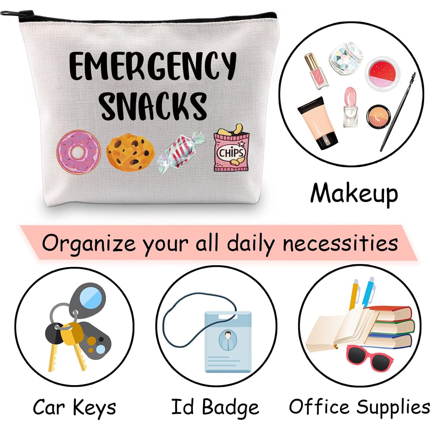 Bolsa de Maquillaje JXGZSO Snacks de Emergencia 23x5x17cm