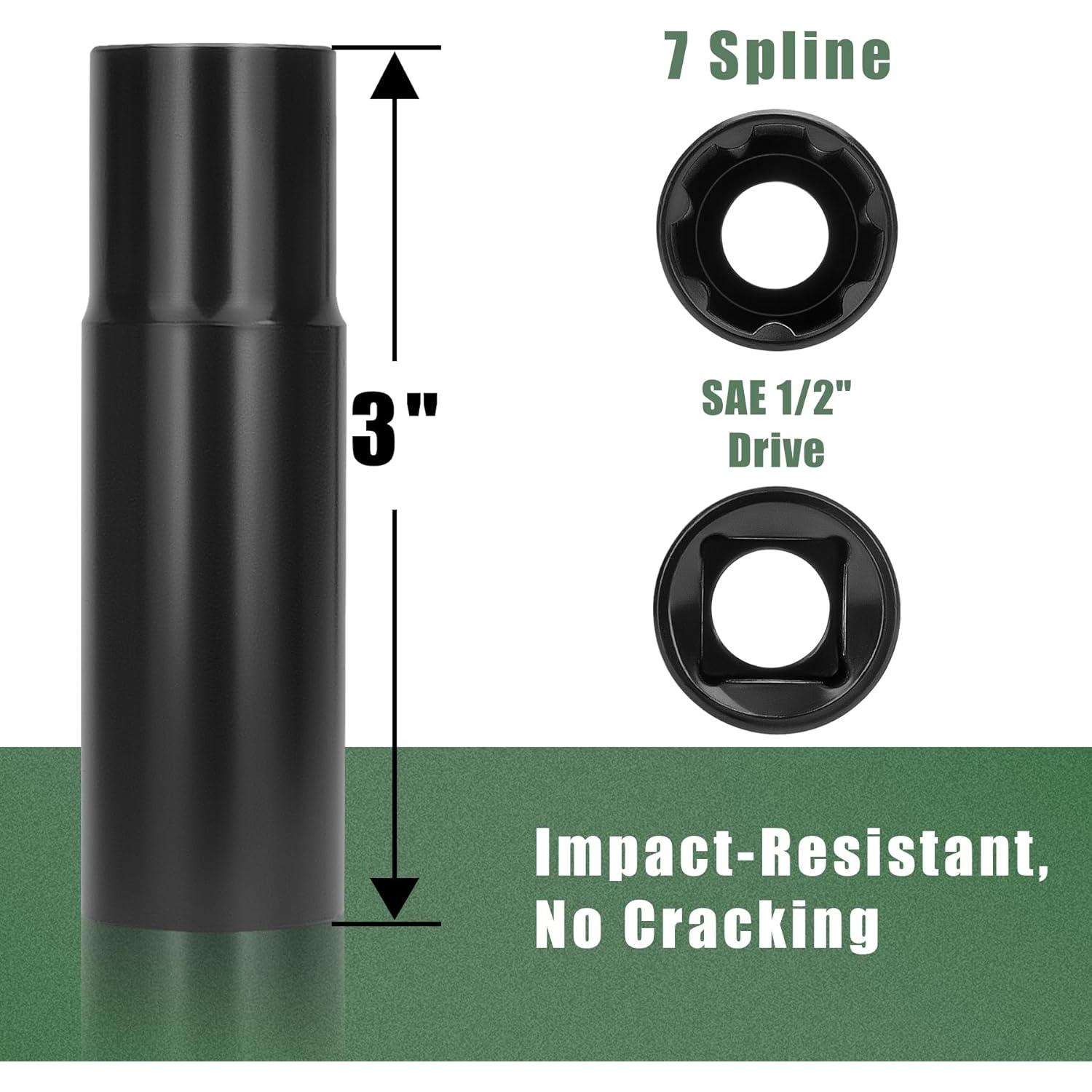 Llave de Tuercas 7 Estrías Glorider 1/2" Acero CR-V Negro