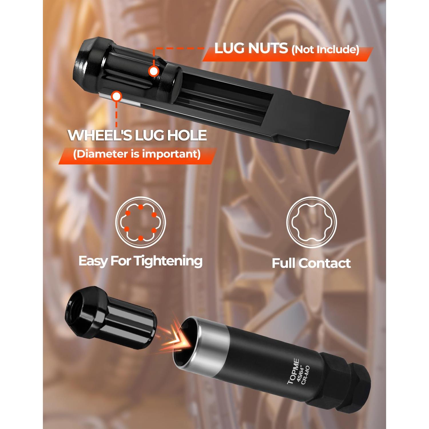 Juego de 2 Llaves de Tuerca 6 Puntas Topme M12x1.25 M12x1.5