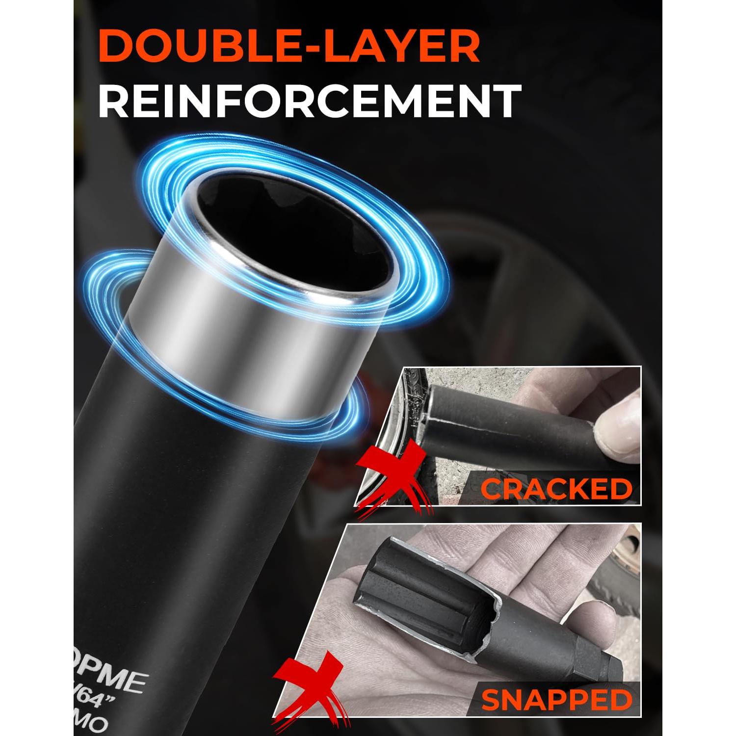 Juego de 2 Llaves de Tuerca 6 Puntas Topme M12x1.25 M12x1.5