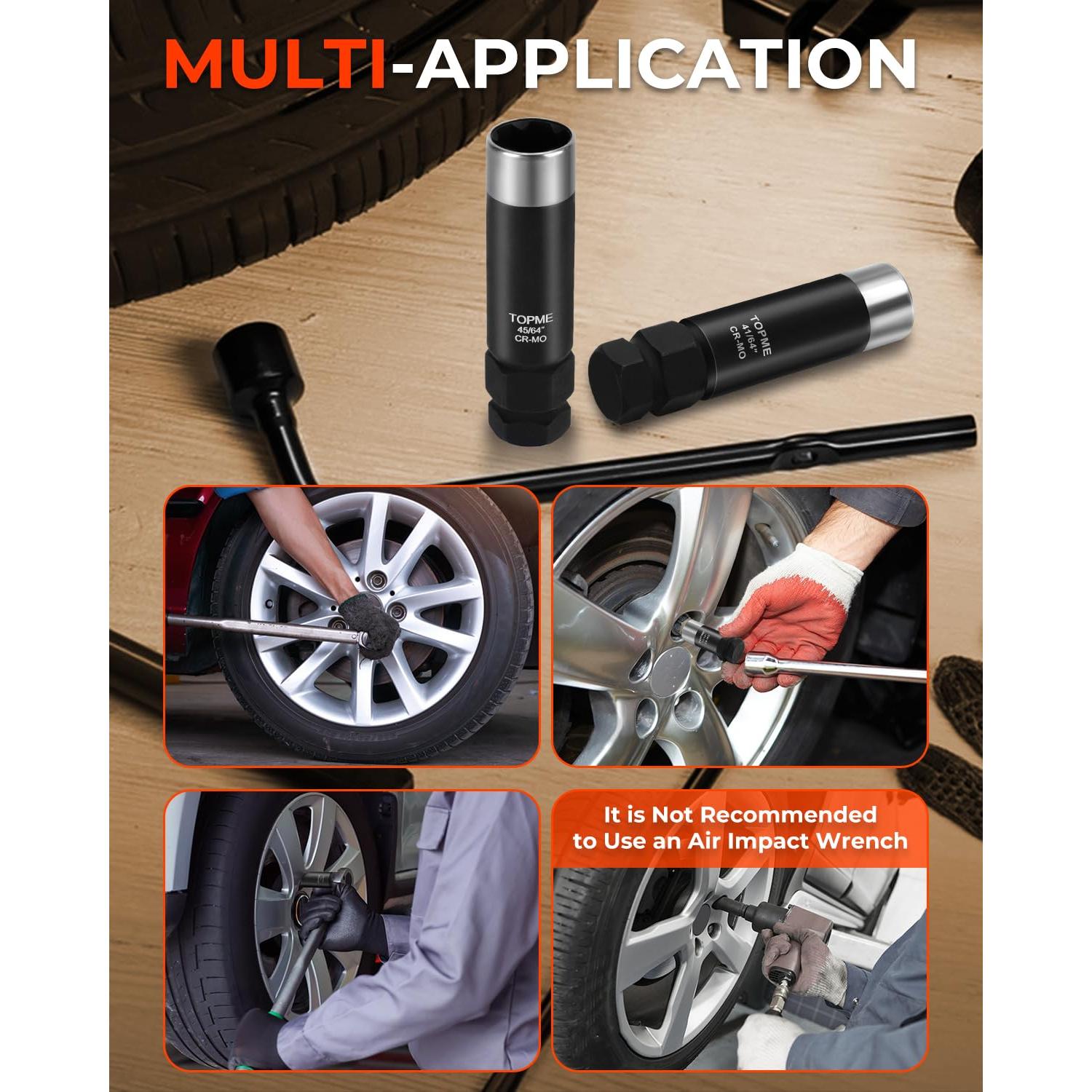 Juego de 2 Llaves de Tuerca 6 Puntas Topme M12x1.25 M12x1.5