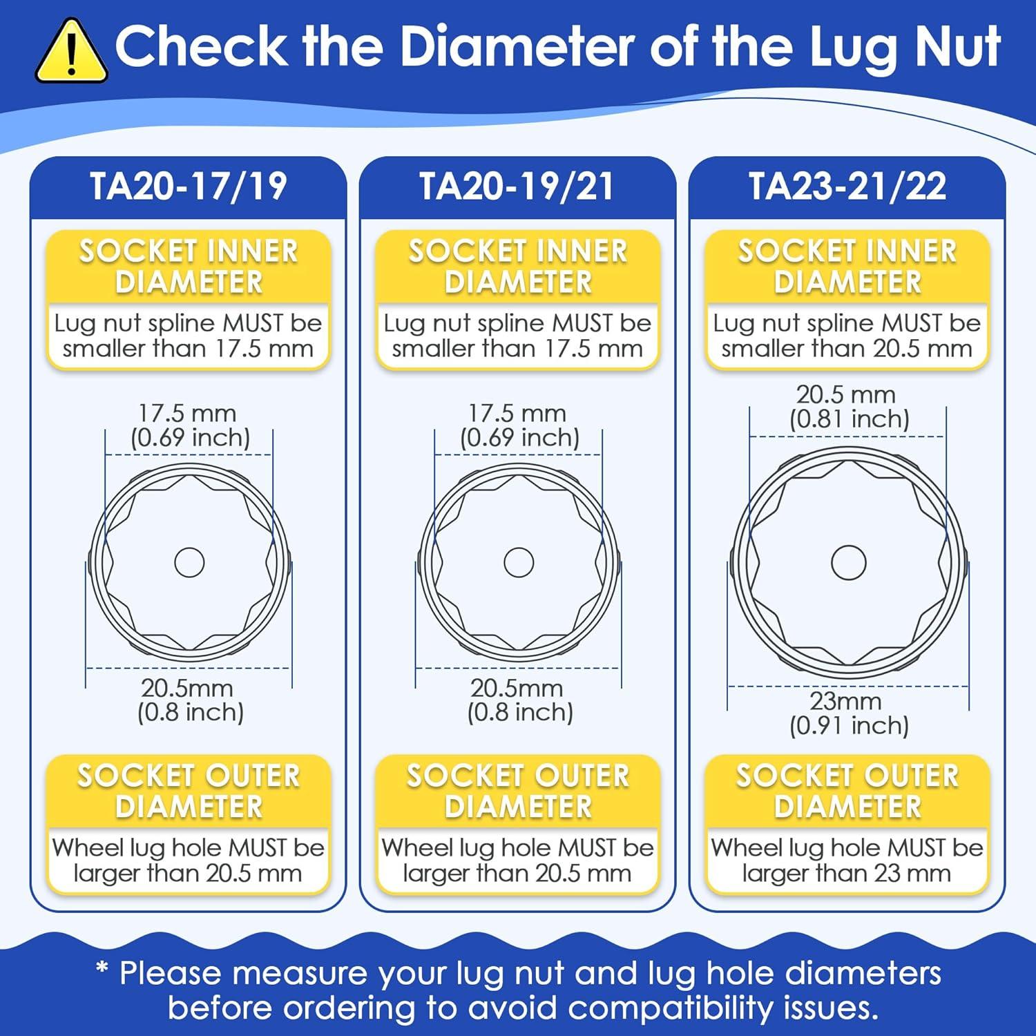 Juego de 3 Llaves de Tuerca Spline 10 Feekoon para SUV