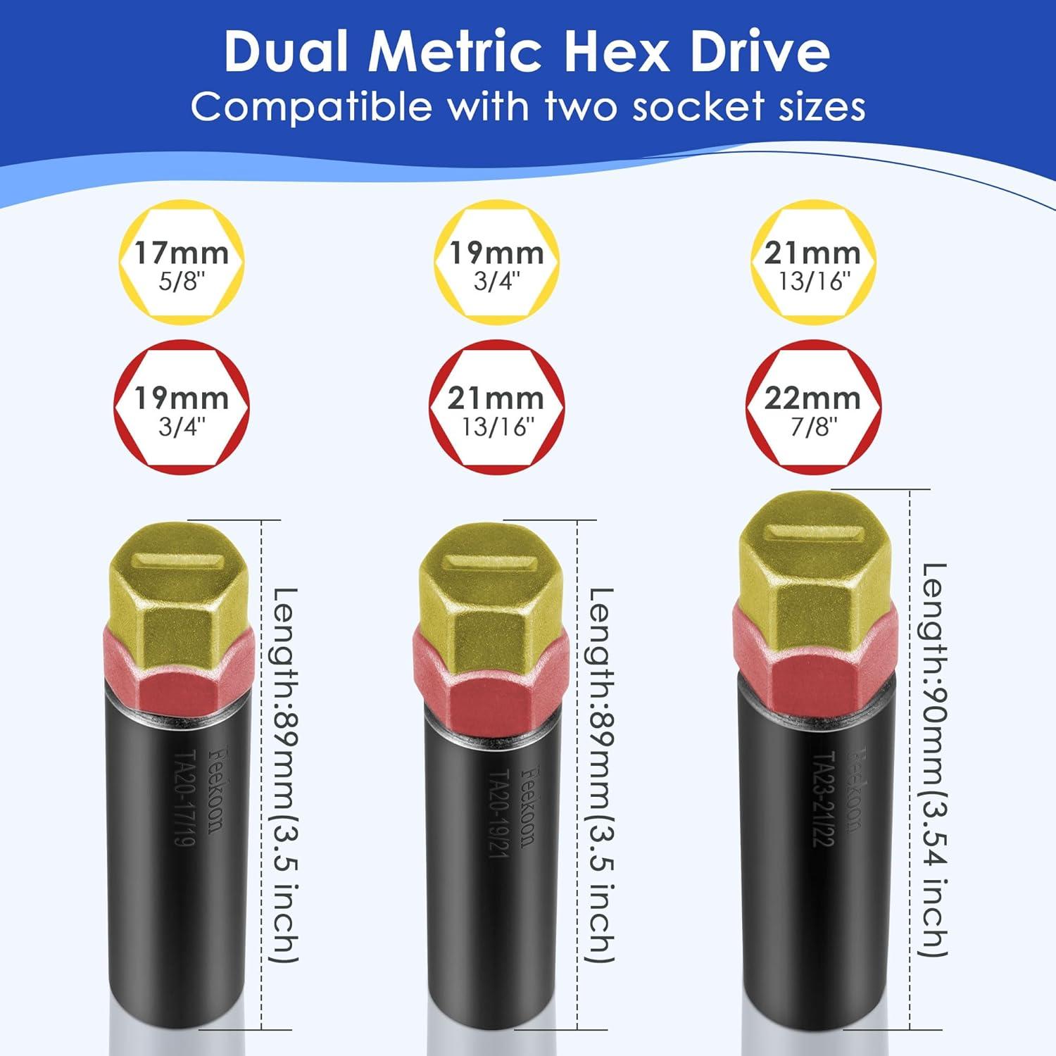 Juego de 3 Llaves de Tuerca Spline 10 Feekoon para SUV