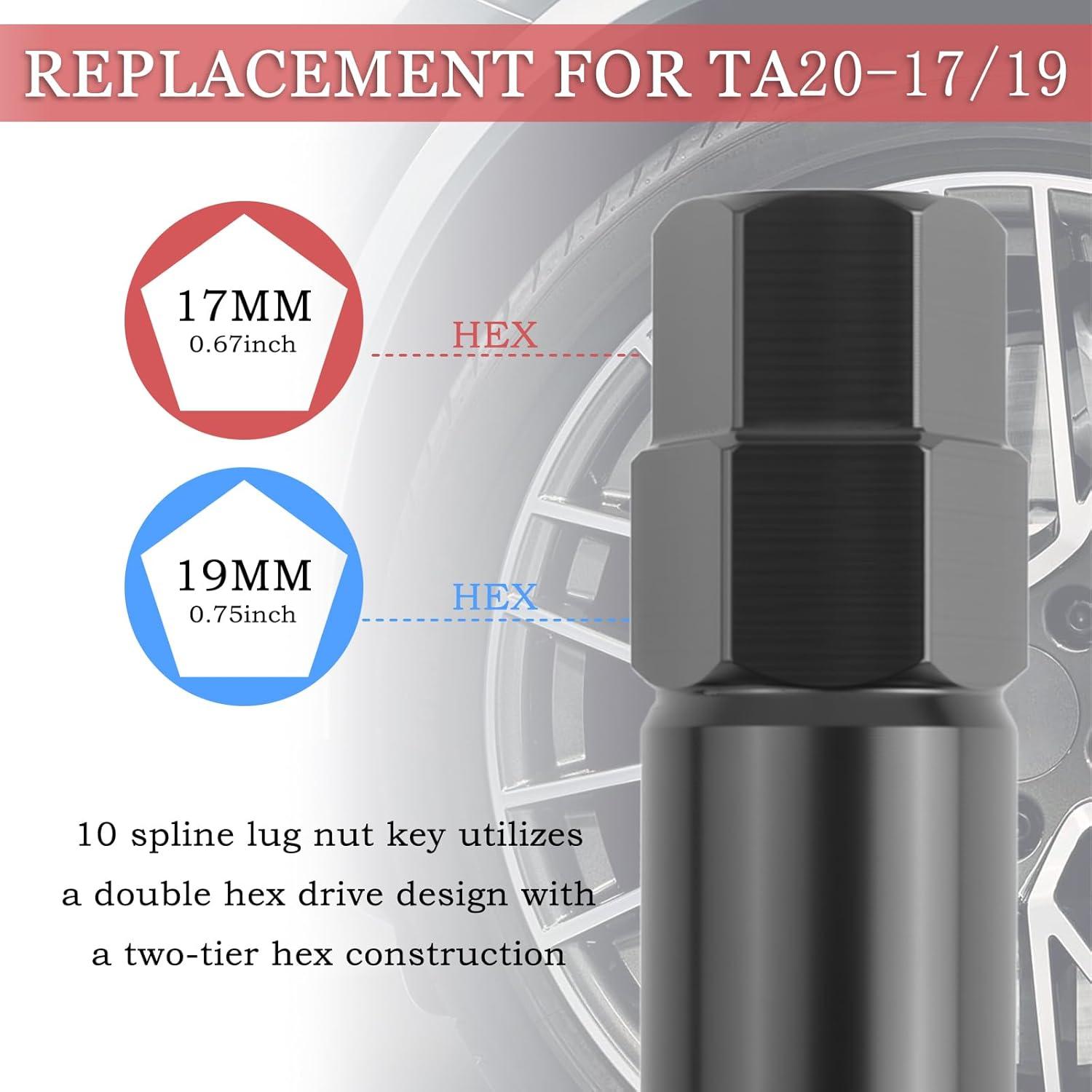 Llave de Tuerca 10 Spline YGDMD para Ruedas 17/19mm