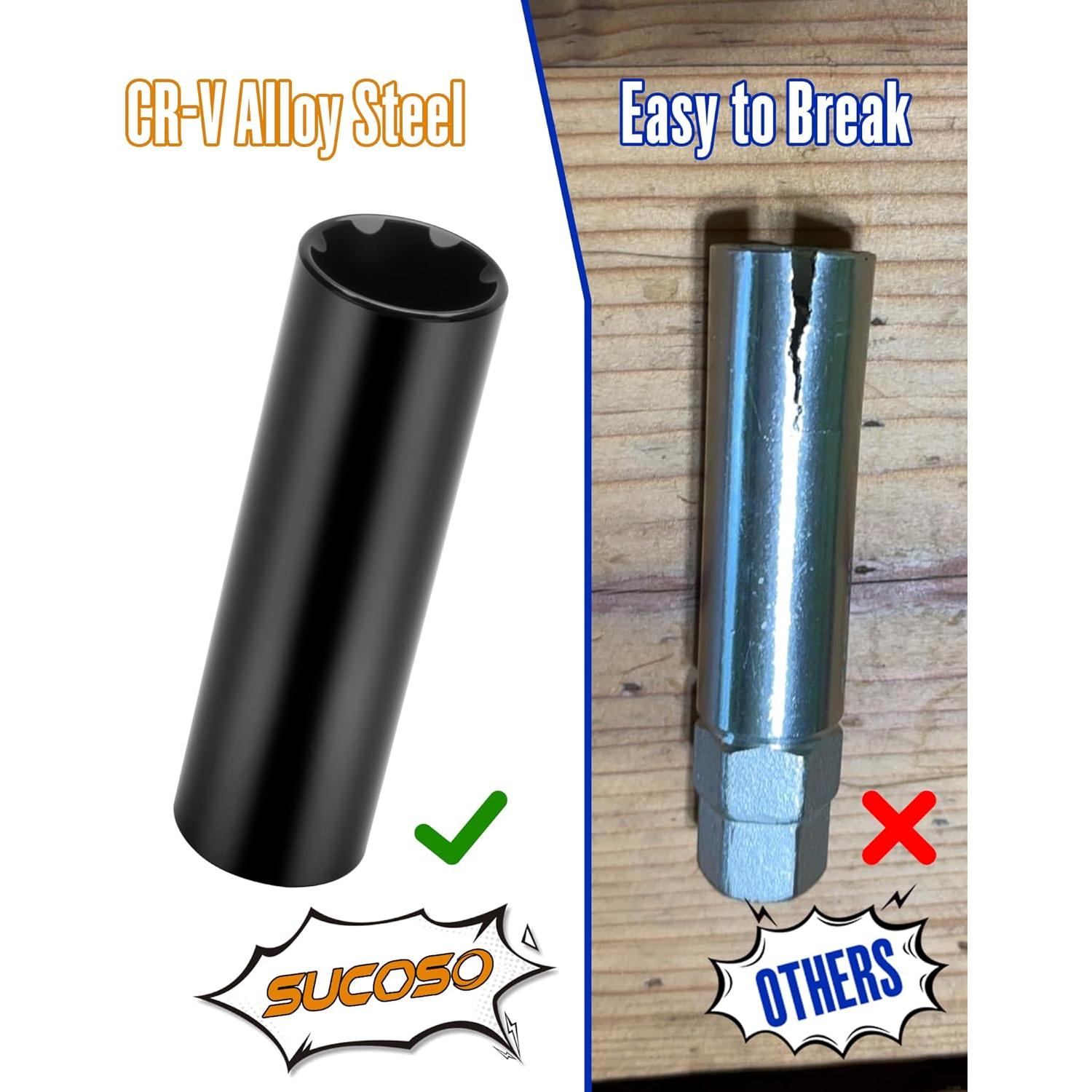 Juego de 10 Llaves de Tuerca Spline 1/2" SUCOSO con Extensión