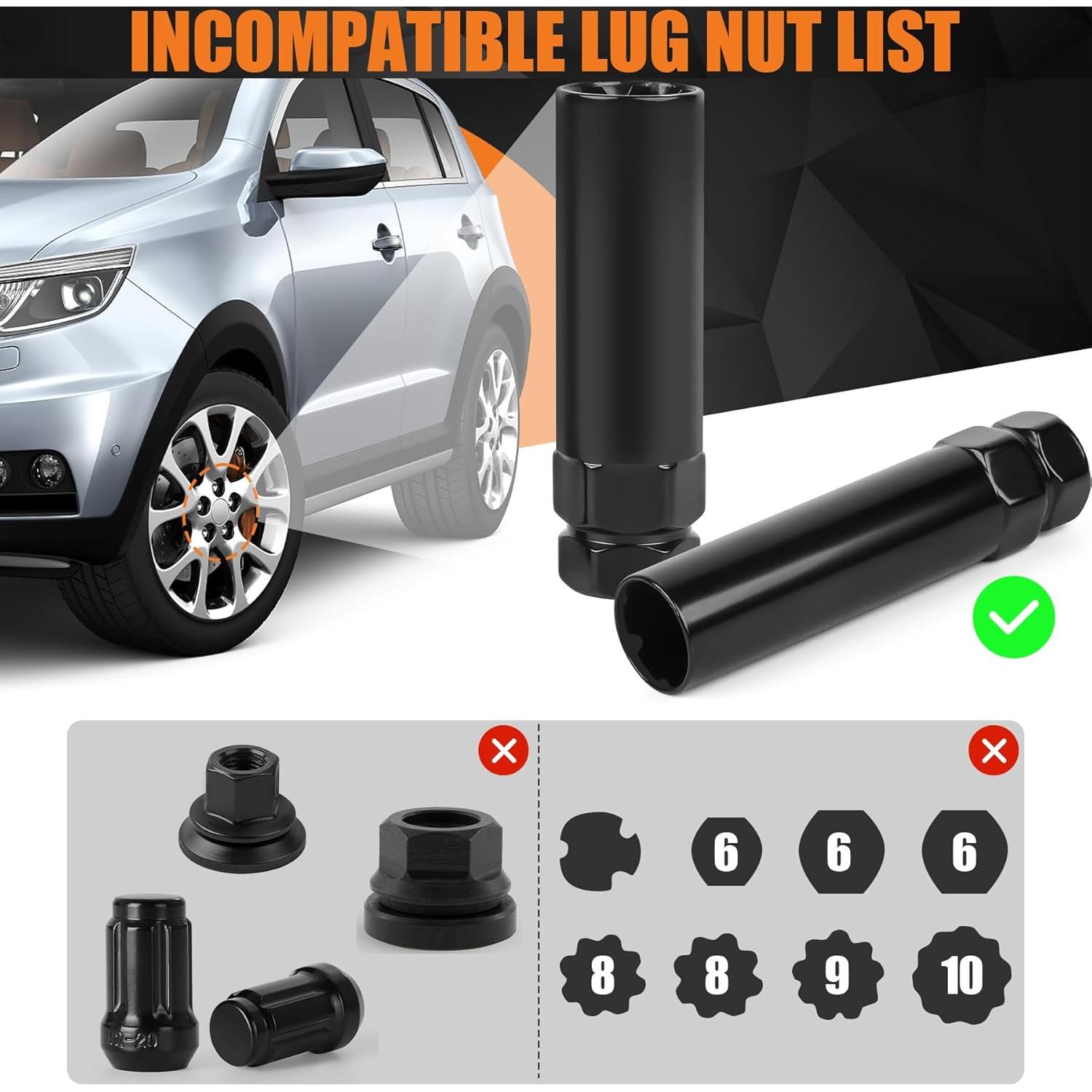 Juego de 2 Piezas para Tuercas de Rueda Builimeer 6 y 7 Esplines