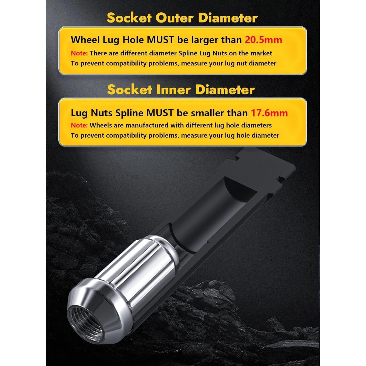 Llave de Tuerca Spline 6 Puntos MIKKUPPA 17mm para Rueda