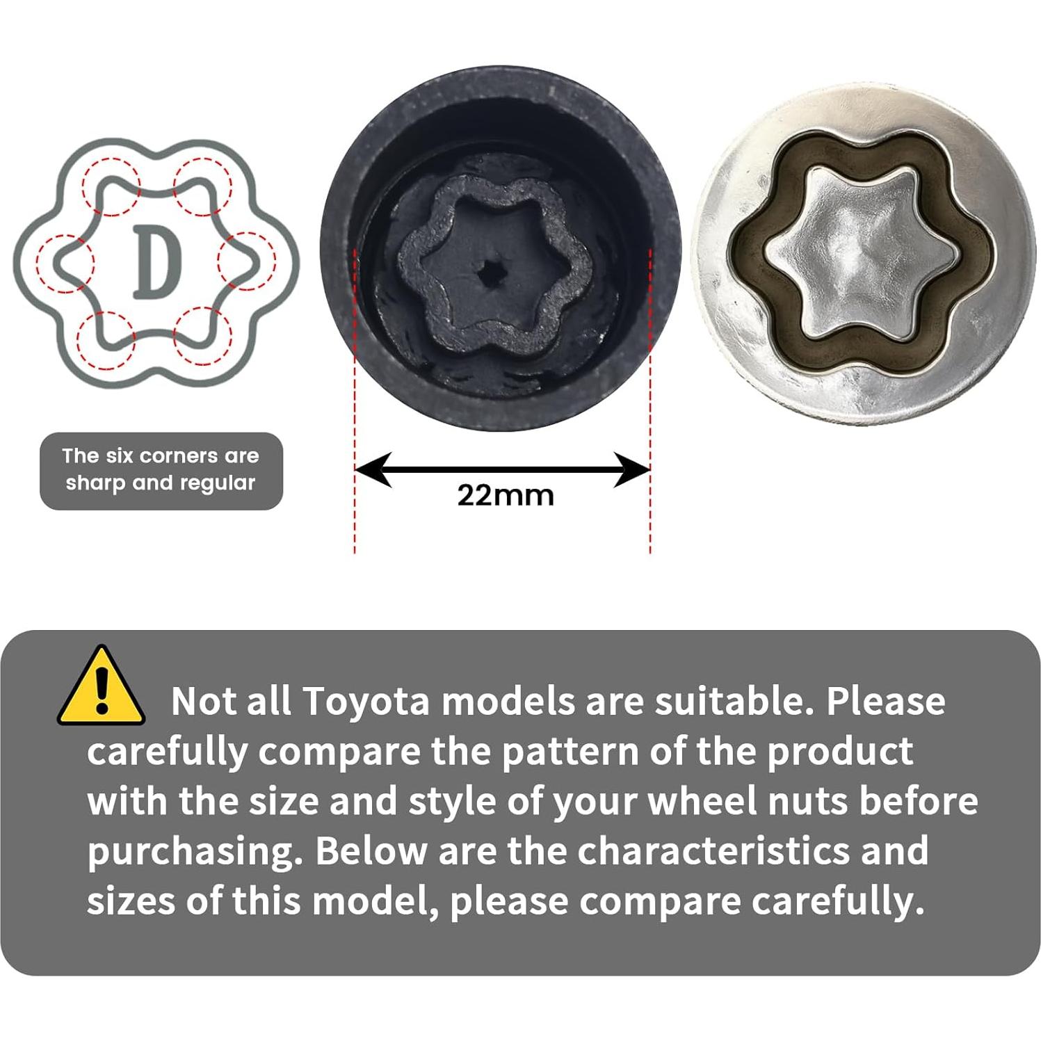 Llave de Tuerca de Bloqueo Toehube para Toyota y Lexus