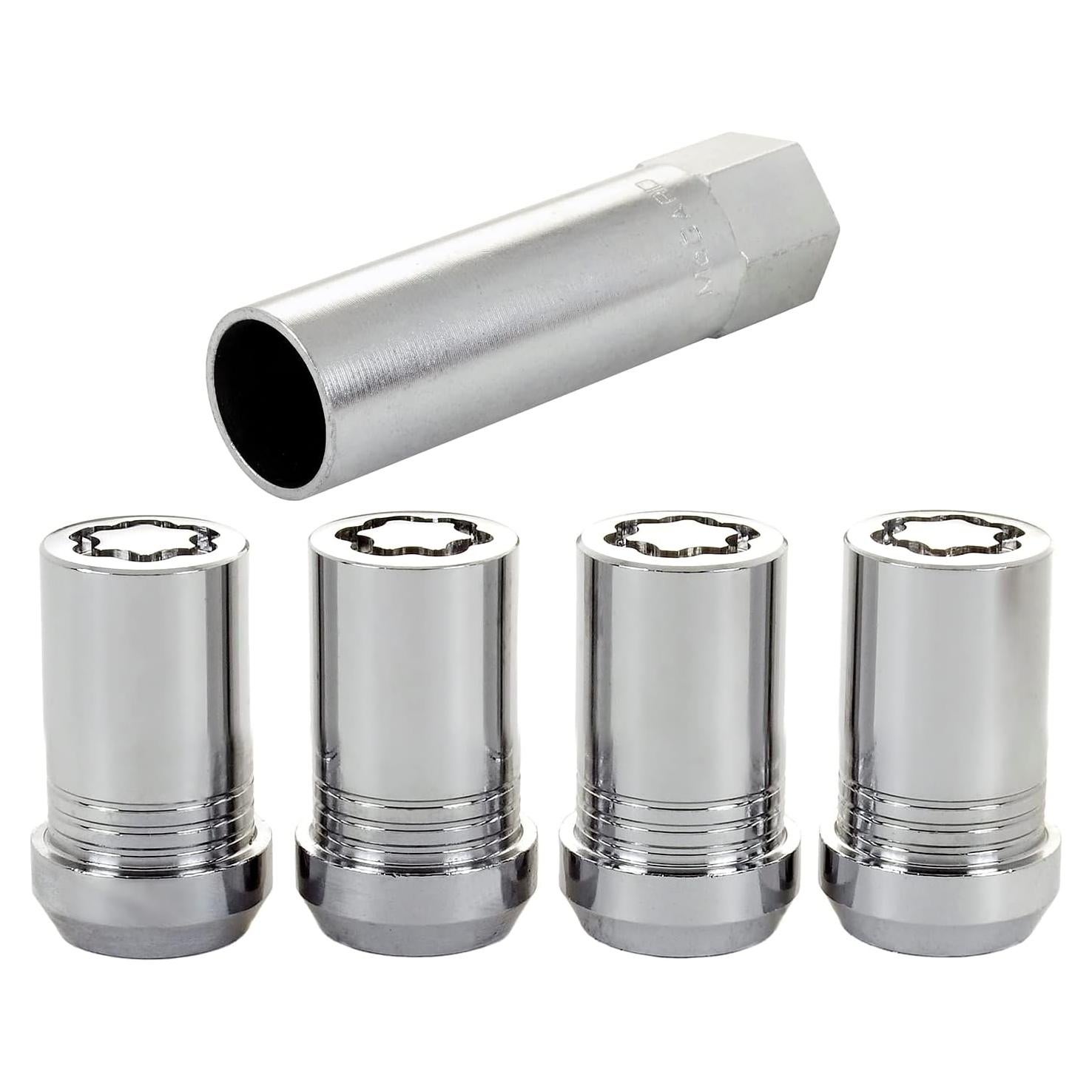 McGard 25115 Chrome (M14 x 1.5 Thread Size) Tuner Style Cone Seat Wheel Lock Set of 4
