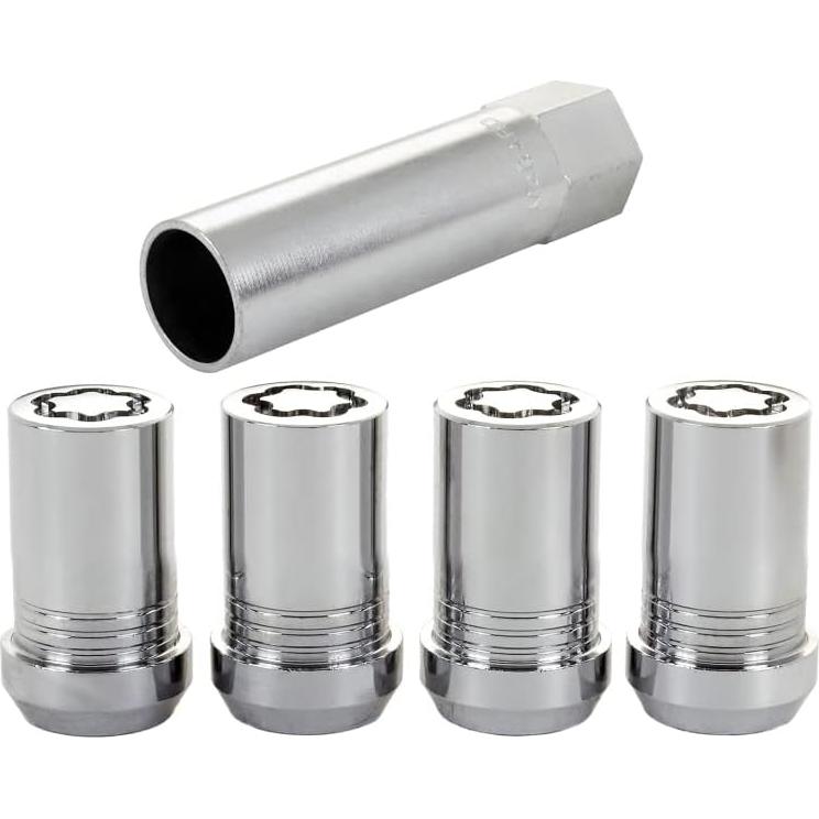 McGard 25115 Chrome (M14 x 1.5 Thread Size) Tuner Style Cone Seat Wheel Lock Set of 4