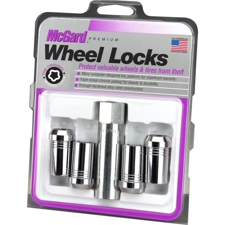 McGard 25115 Chrome (M14 x 1.5 Thread Size) Tuner Style Cone Seat Wheel Lock Set of 4