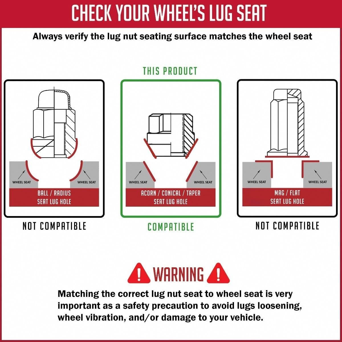 Cerraduras de Rueda M12x1.5 Cromo - 4 Piezas + Llave