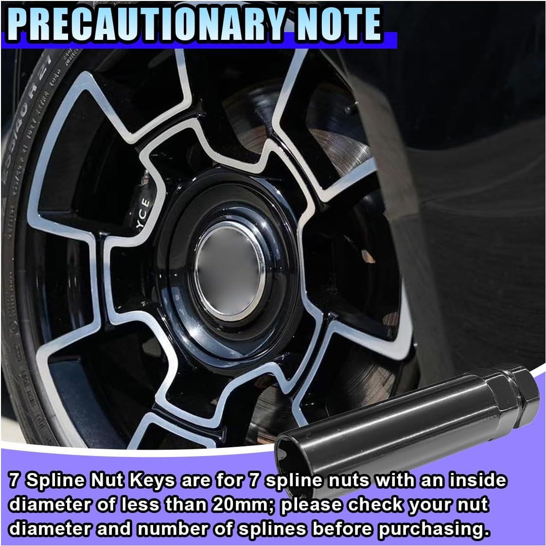 Llave de Tuerca de 7 Estrías LAINLOY 21mm 22mm Acero Negro