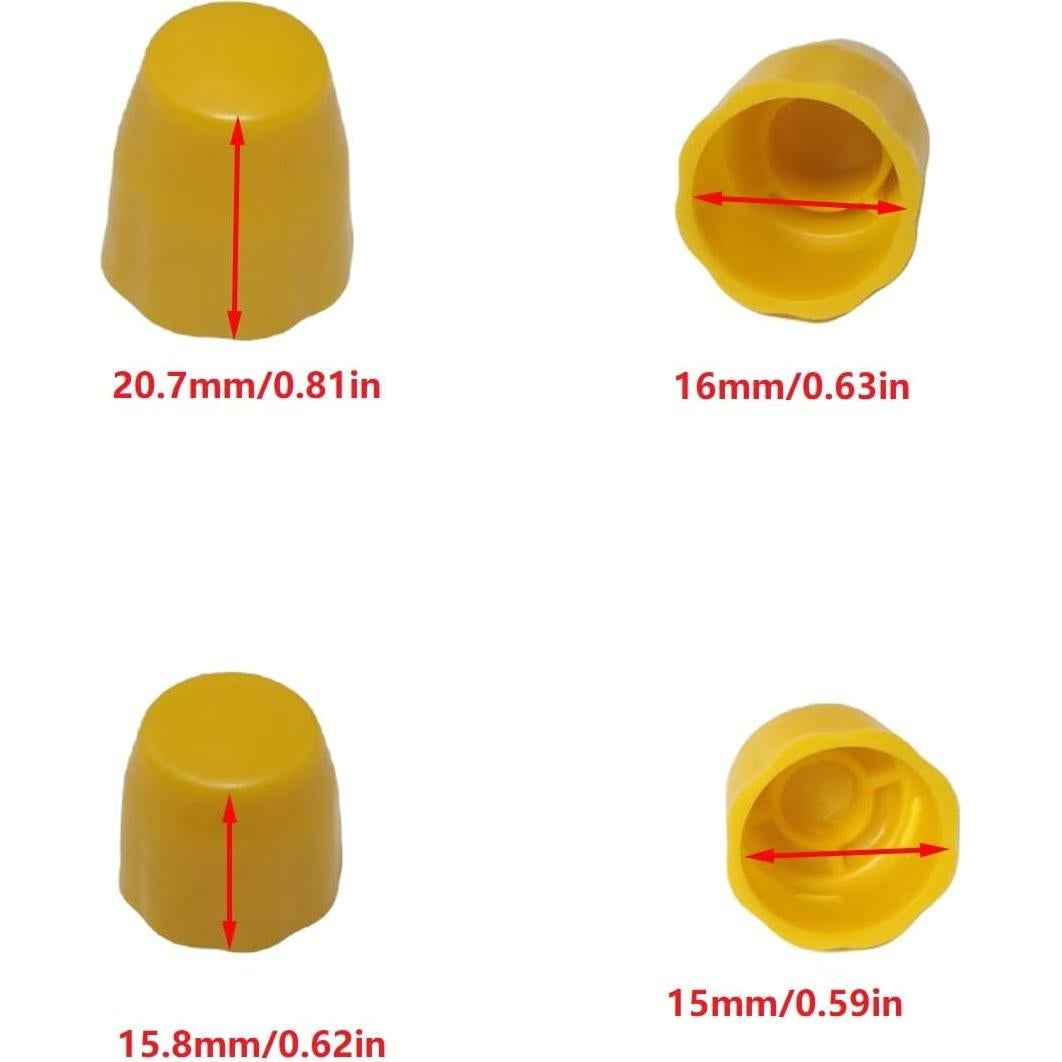 8 Tapas de Eje de Plástico PZRT para Bicicleta MTB Amarillo
