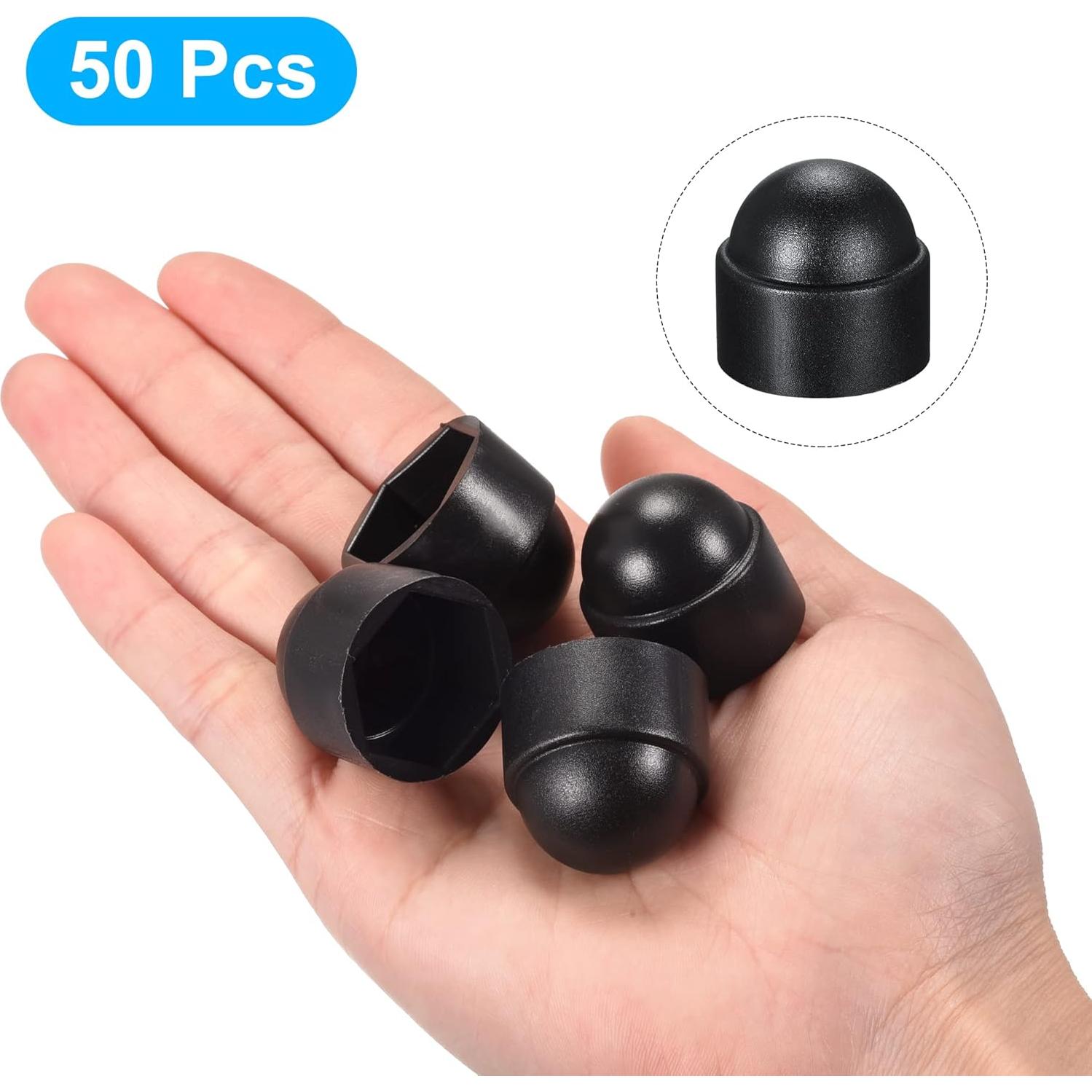 Tapas de Protección de Tuerca M14 uxcell - 50 Piezas Negras