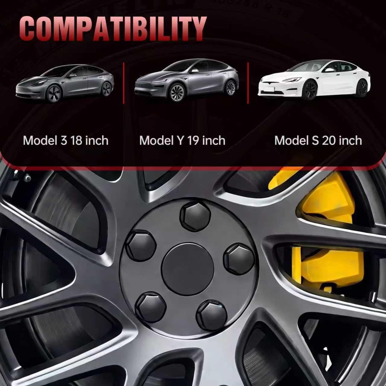 Kit de Tapa Central de Rueda FOR AUTO MOD para Tesla 19" Negro Mate