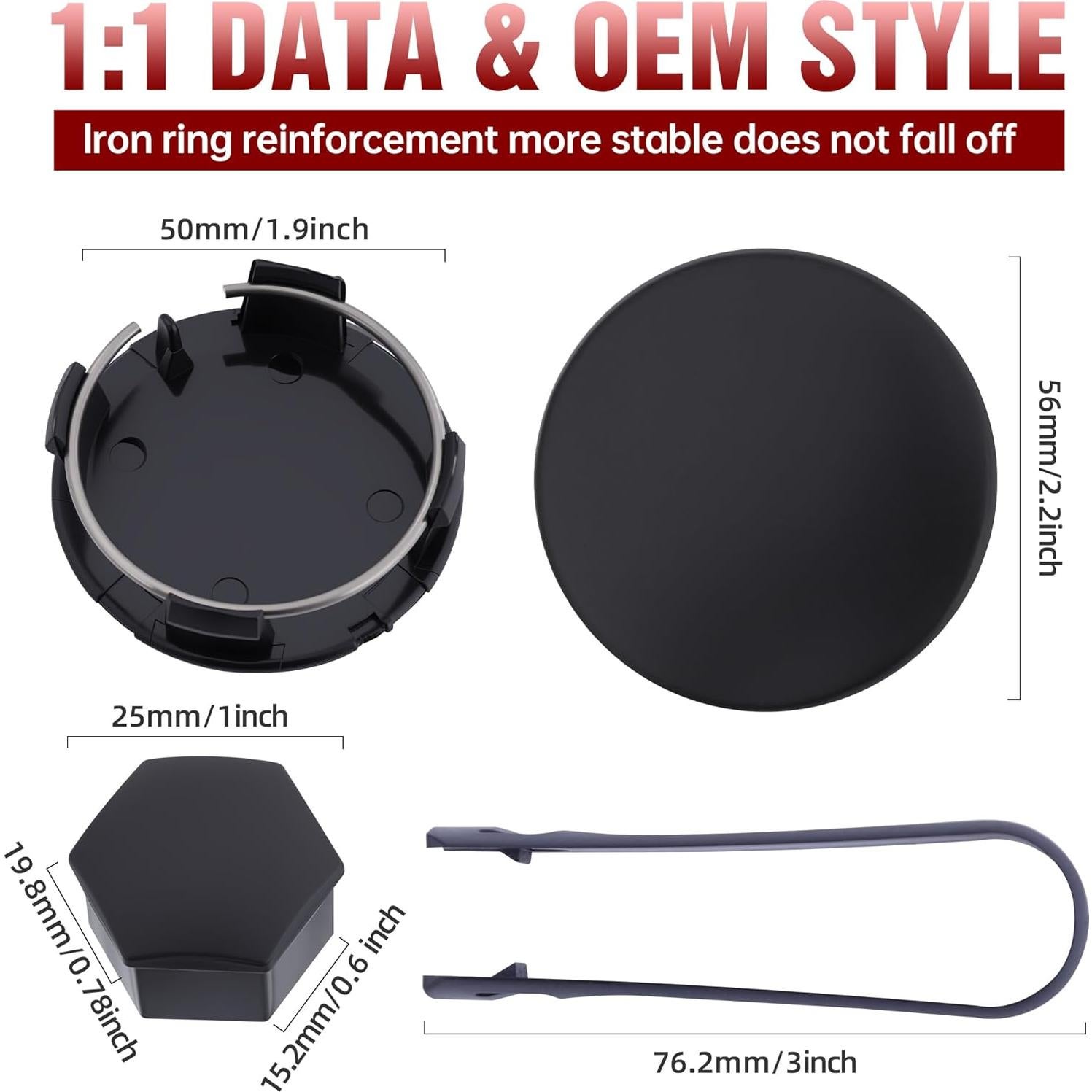 Kit de Tapa Central de Rueda FOR AUTO MOD para Tesla 19" Negro Mate