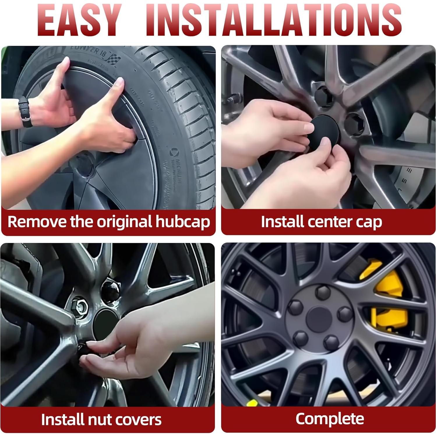 Kit de Tapa Central de Rueda FOR AUTO MOD para Tesla 19" Negro Mate