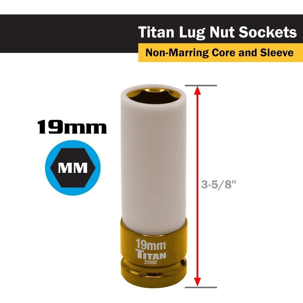 Socket de Impacto Profundo Titan 19mm 1/2" Drive Acero