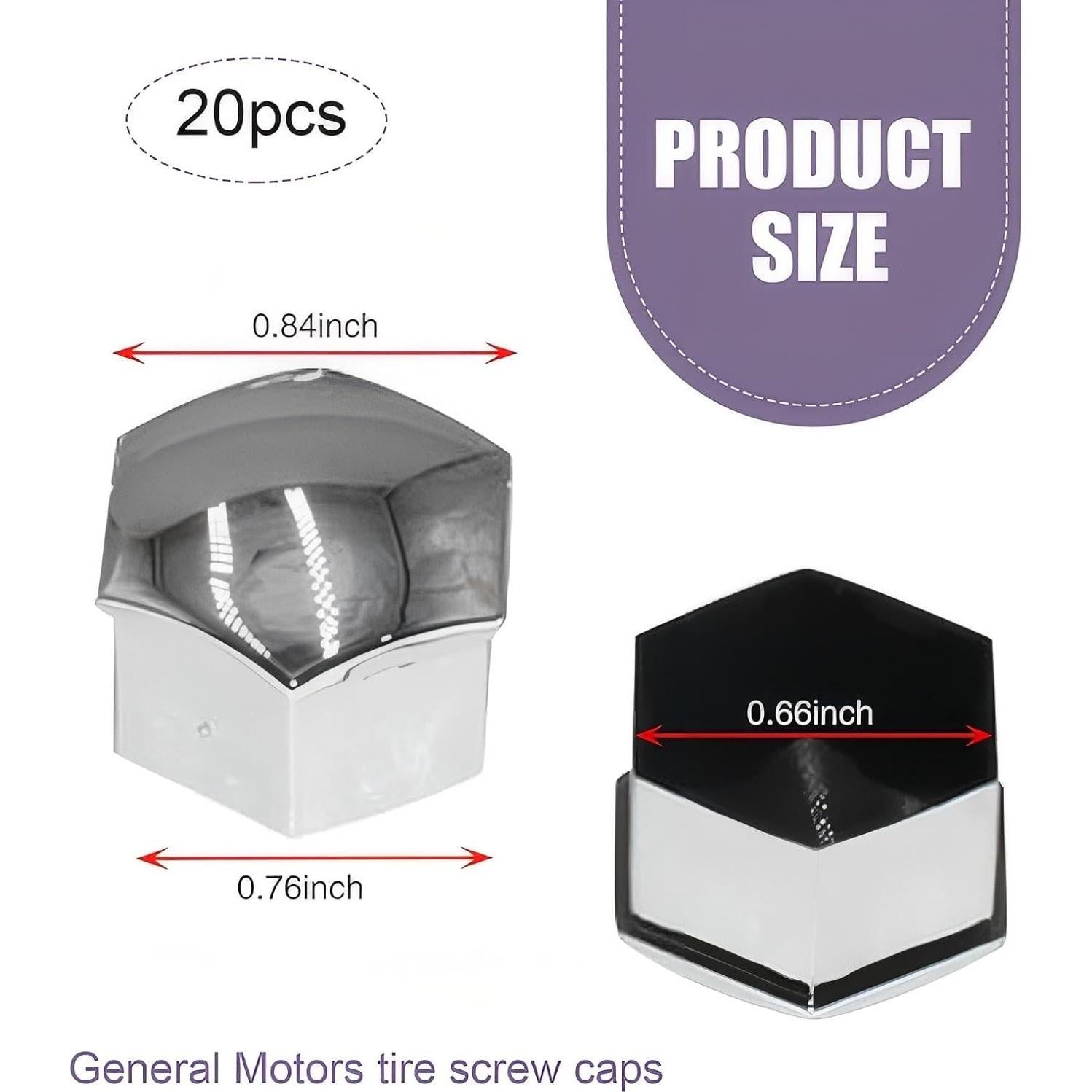 Kit de Cubierta de Tuerca de Neumático 21 Piezas lekudo Plata