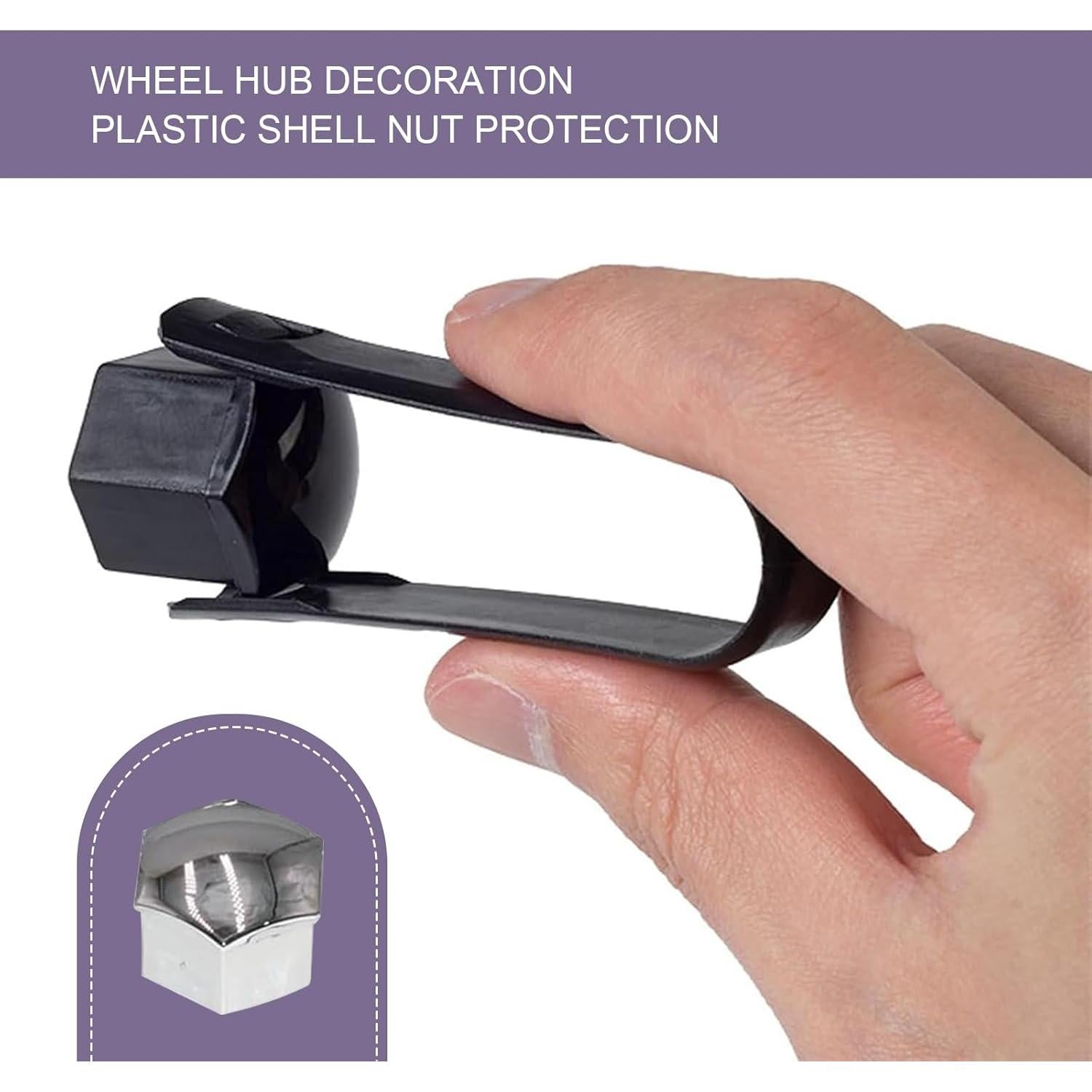 Kit de Cubierta de Tuerca de Neumático 21 Piezas lekudo Plata