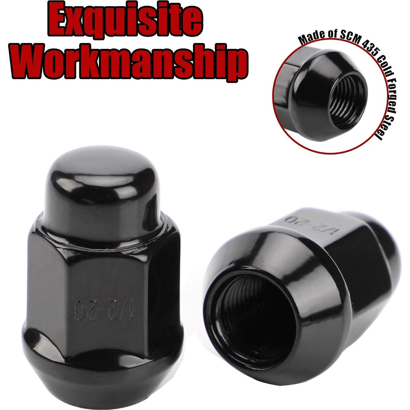 20 Tuercas de Bulge Acorn de Cierre FLYCLE 19mm Negro