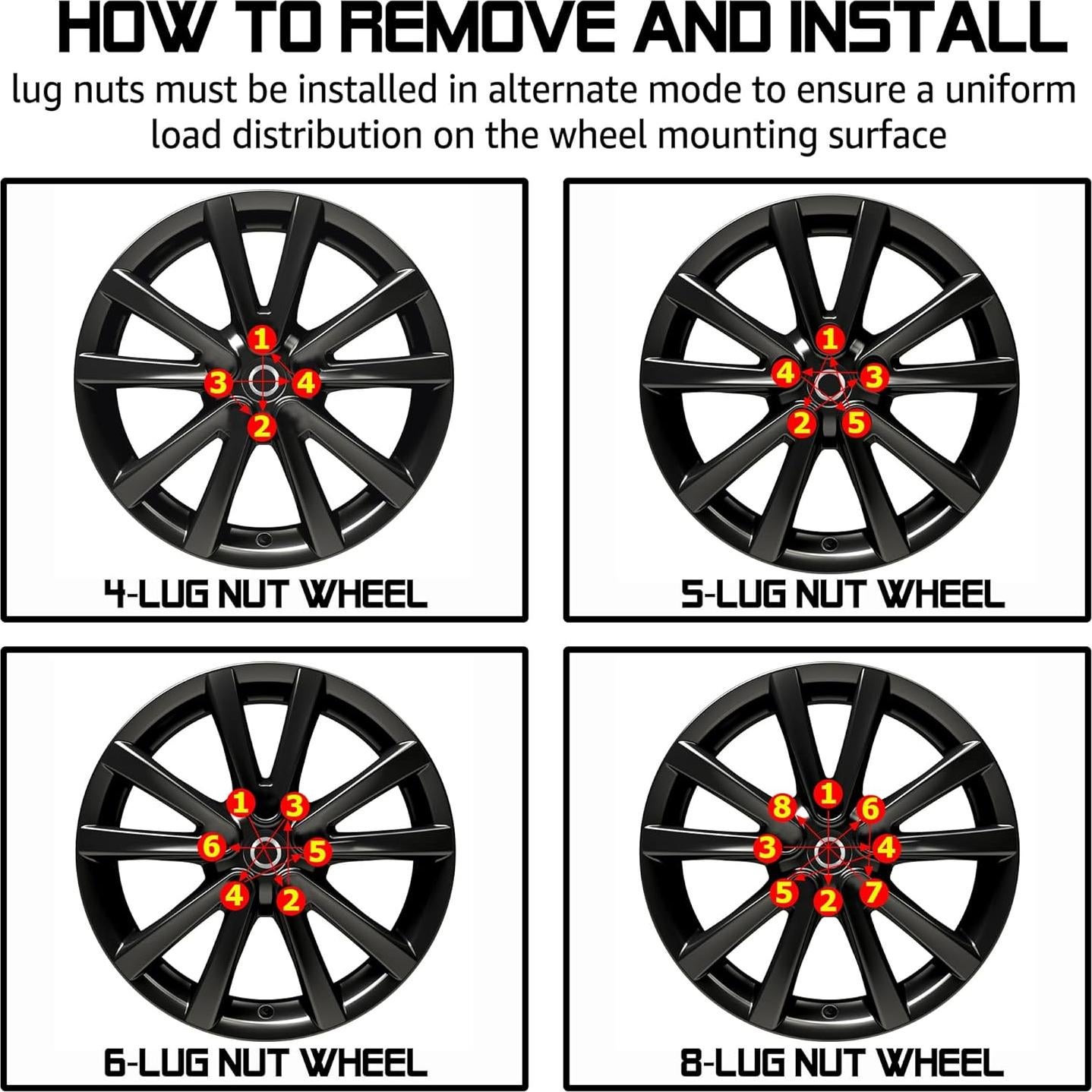 20 Tuercas de Bulge Acorn de Cierre FLYCLE 19mm Negro