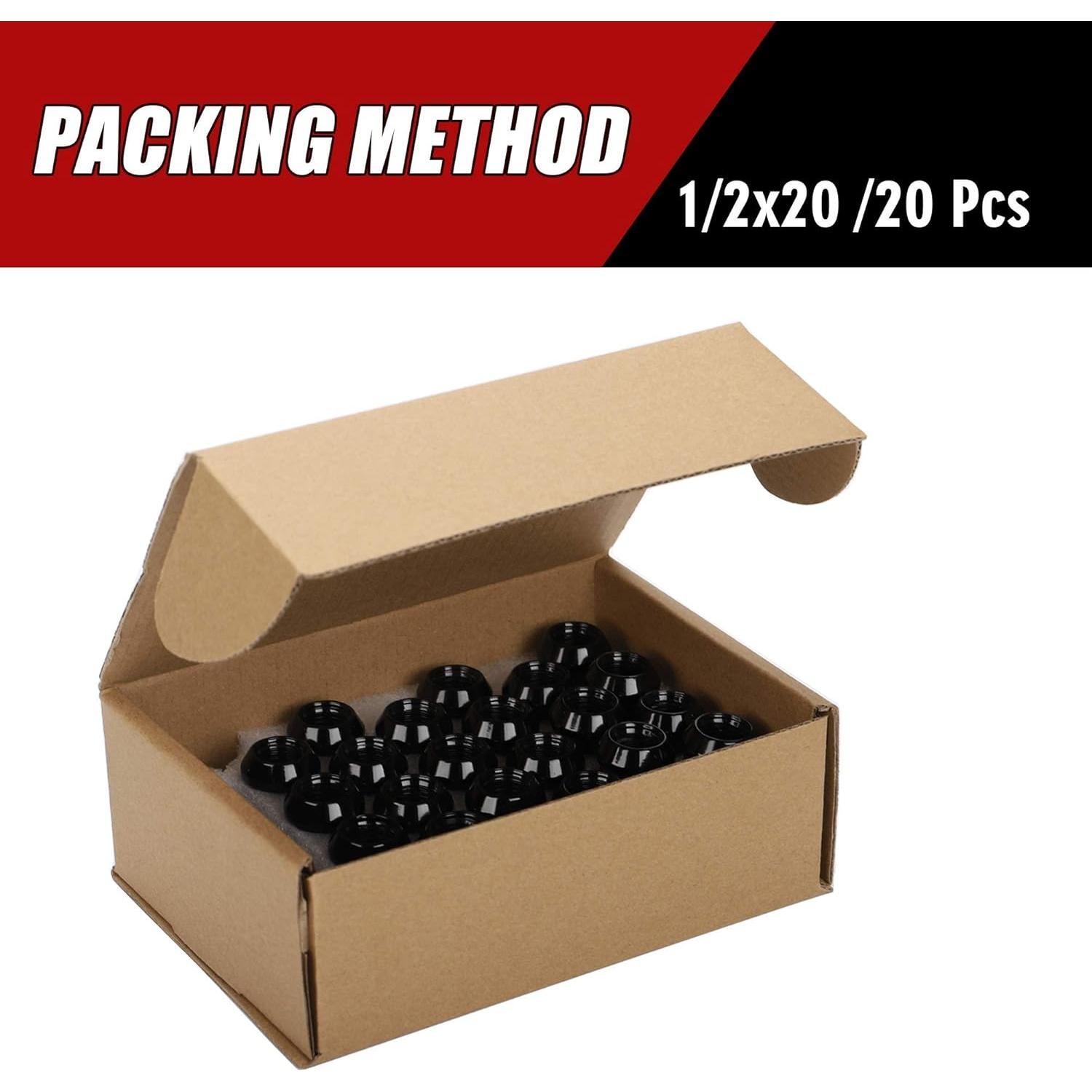 20 Tuercas de Bulge Acorn de Cierre FLYCLE 19mm Negro