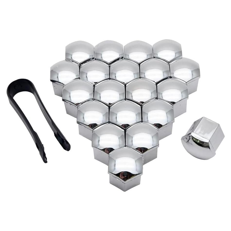 Cubiertas de Tuercas de Rueda Riloer 19mm 20PCS ABS Cromado