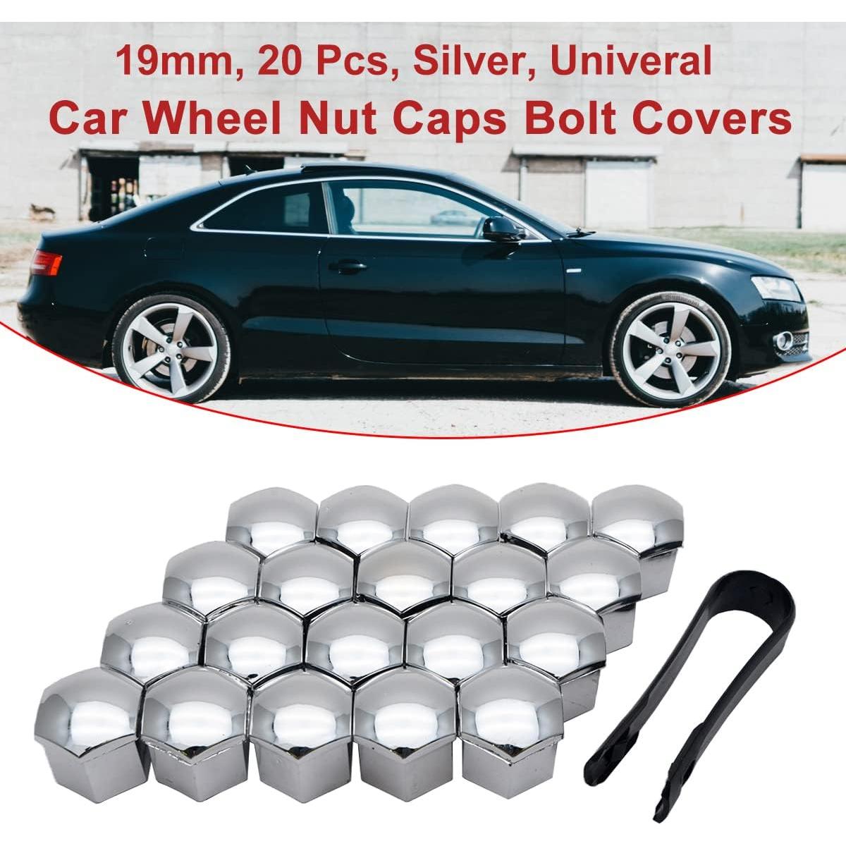 Cubiertas de Tuercas de Rueda Riloer 19mm 20PCS ABS Cromado
