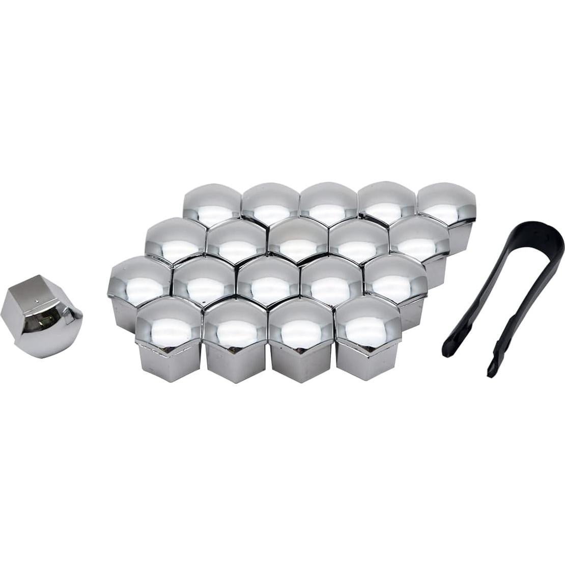 Cubiertas de Tuercas de Rueda Riloer 19mm 20PCS ABS Cromado