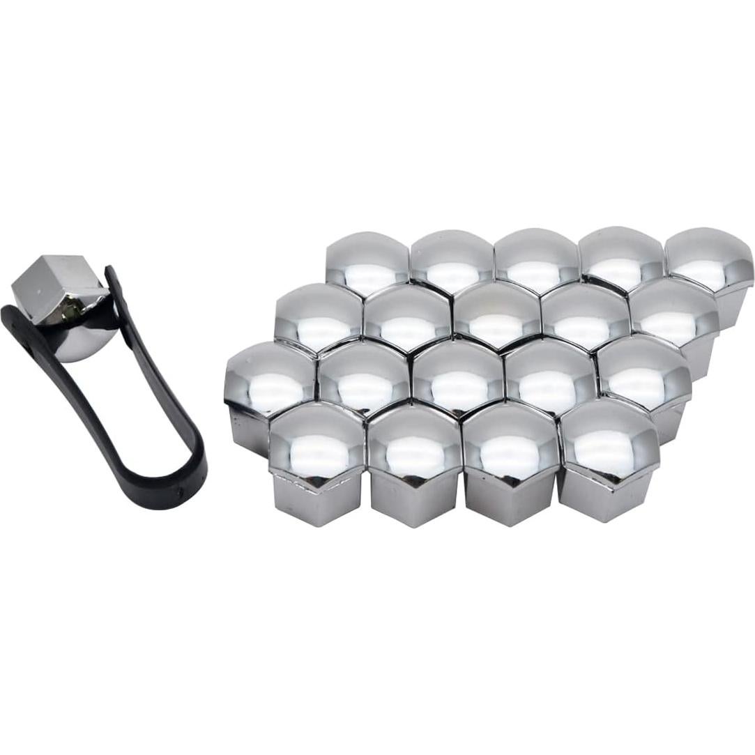 Cubiertas de Tuercas de Rueda Riloer 19mm 20PCS ABS Cromado