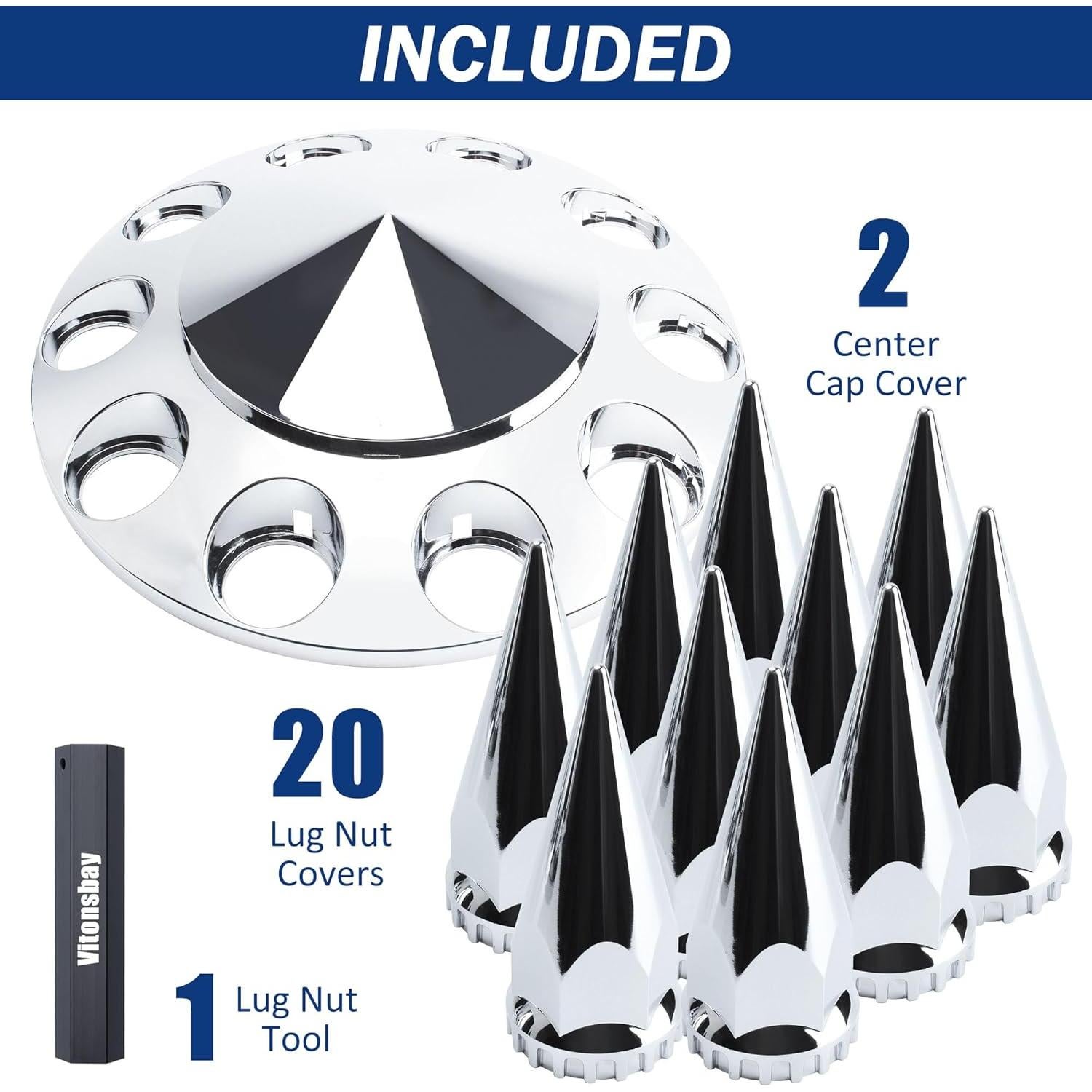 Cubierta de Eje Frontal Vitonsbay ABS Cromado 33mm