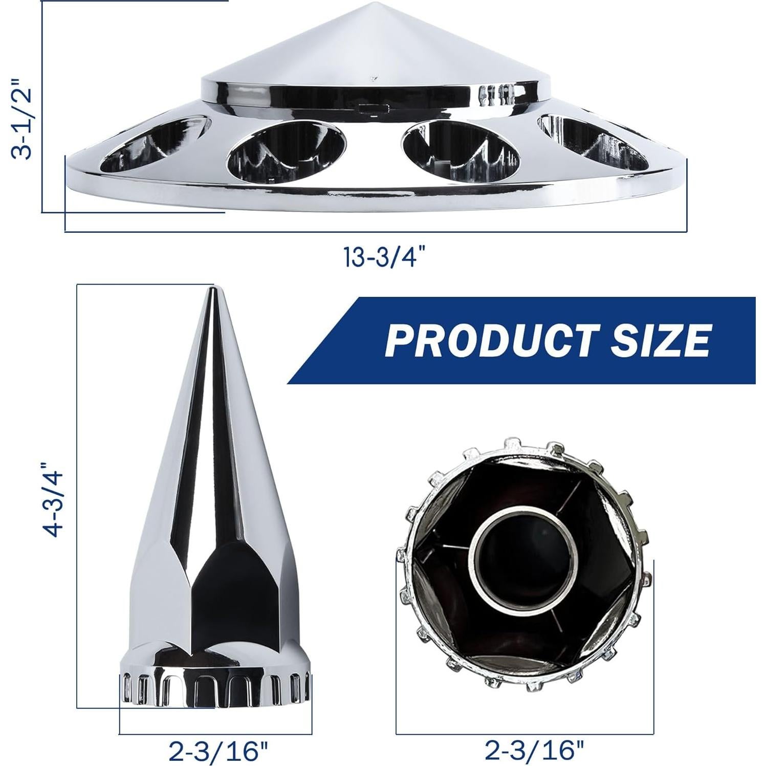 Cubierta de Eje Frontal Vitonsbay ABS Cromado 33mm