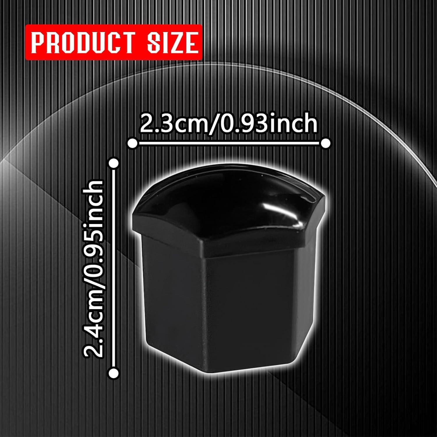 20 Cubiertas de Tuercas de Rueda Vinilo PVOTAWP 19mm Negro