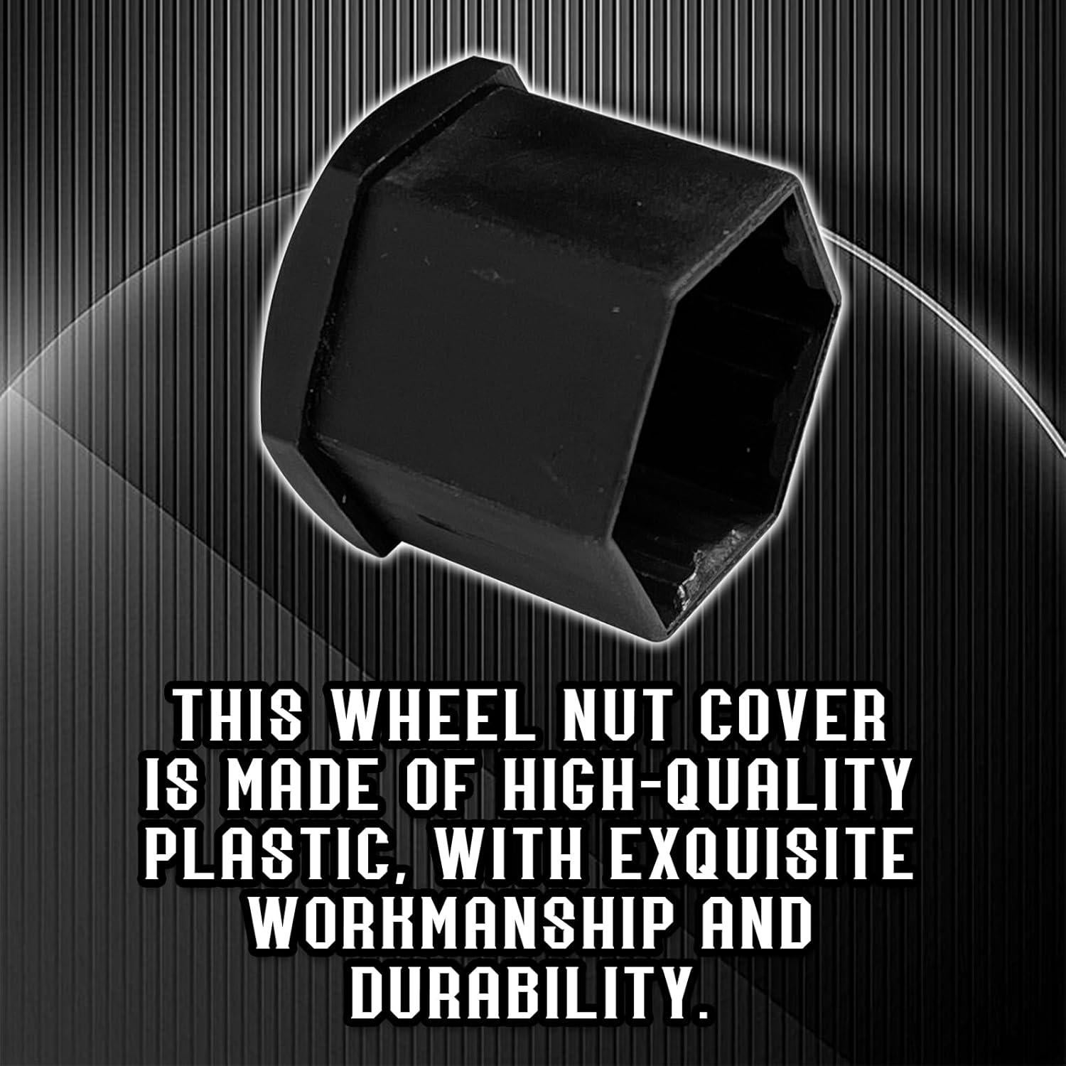 20 Cubiertas de Tuercas de Rueda Vinilo PVOTAWP 19mm Negro