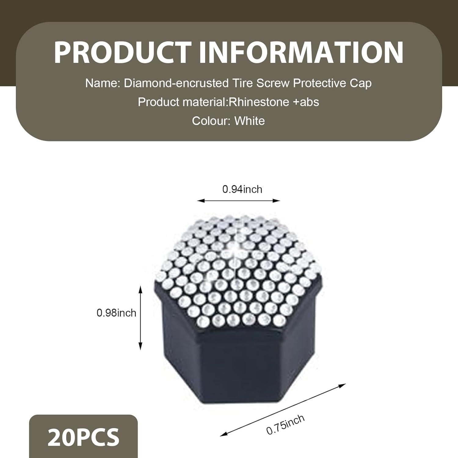 Cubiertas de Tuercas de Rueda MLY 19mm Blancas - 20 Pcs