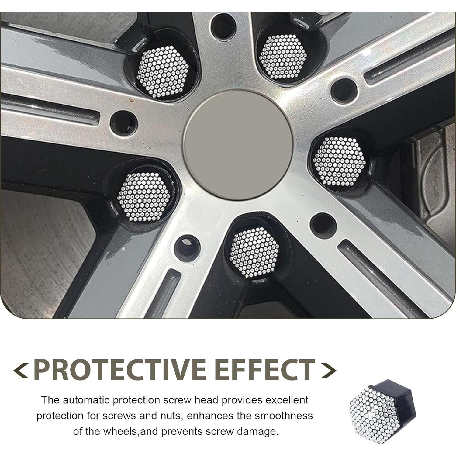 Cubiertas de Tuercas de Rueda MLY 19mm Blancas - 20 Pcs