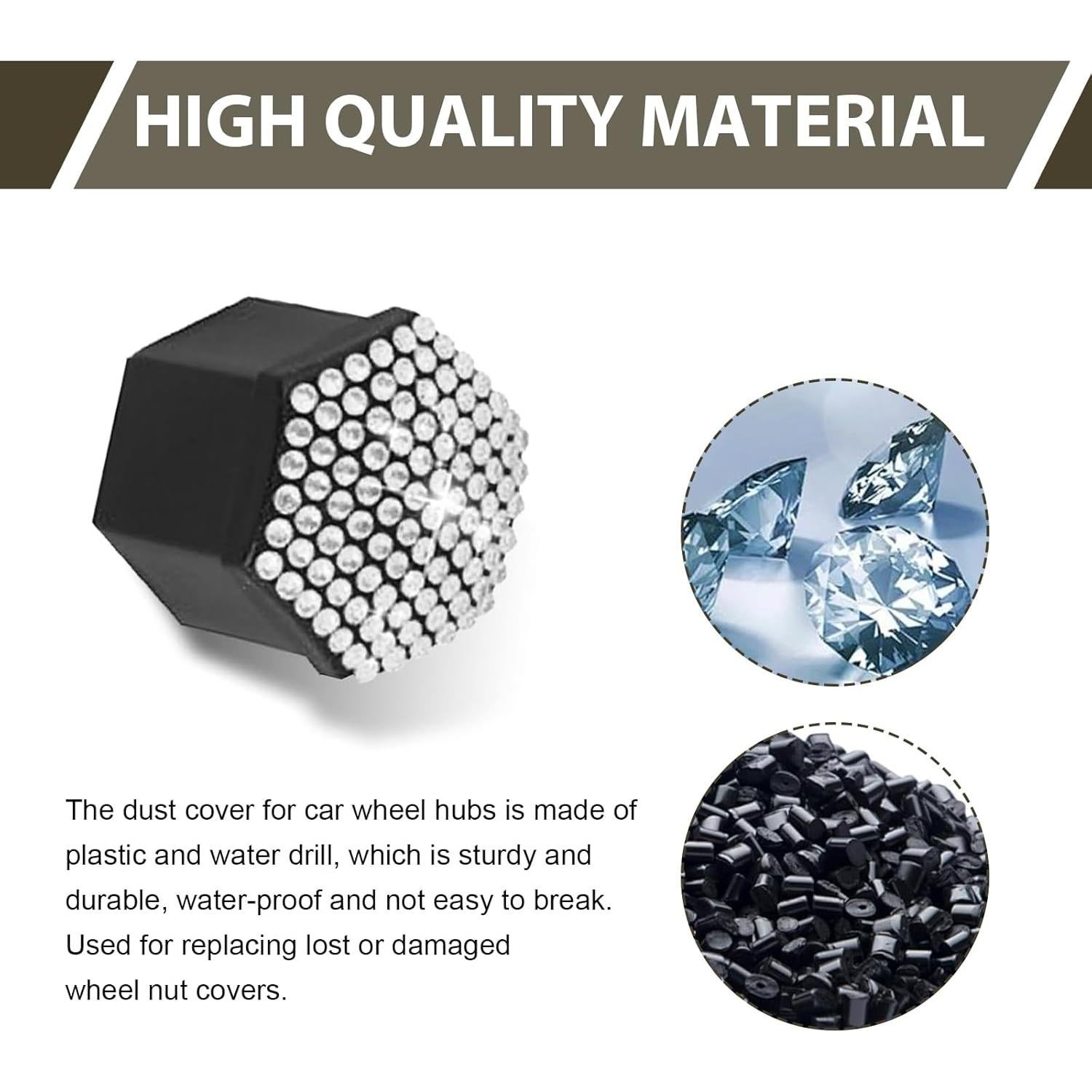 Cubiertas de Tuercas de Rueda MLY 19mm Blancas - 20 Pcs