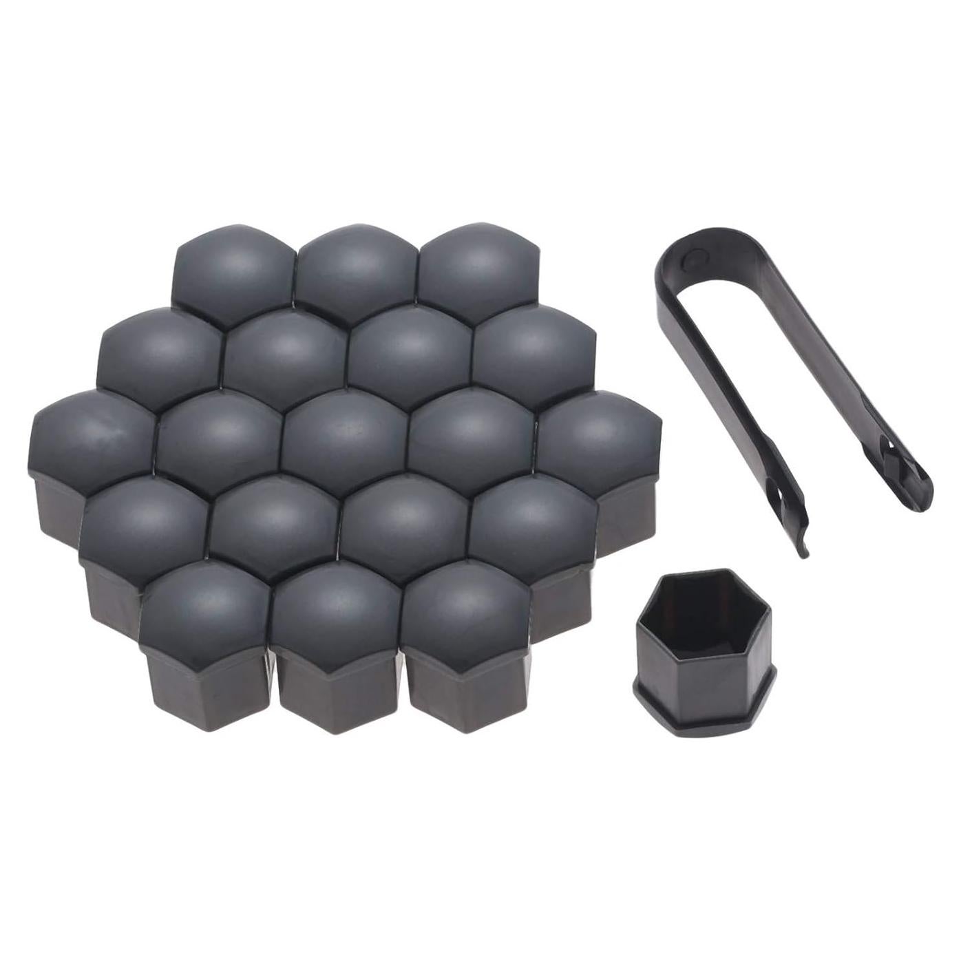 Tapas de Tuerca de Rueda Mtsooning 21 Pcs 2.11x2.51 cm Negro