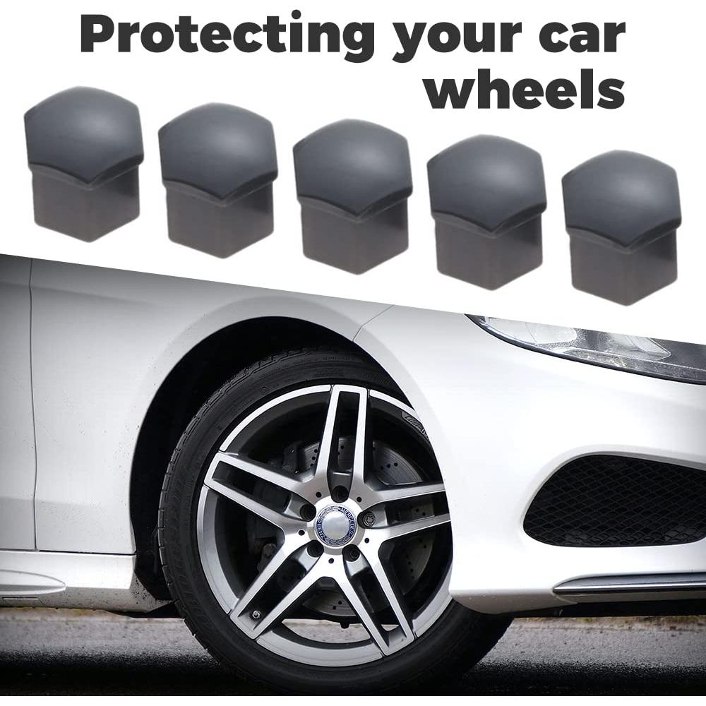 Tapas de Tuerca de Rueda Mtsooning 21 Pcs 2.11x2.51 cm Negro