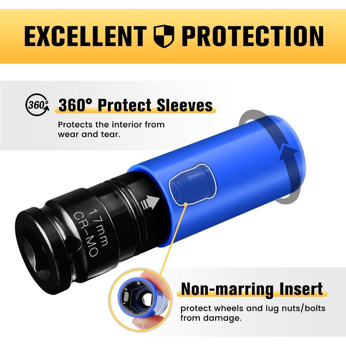 Juego de Enchufes de Rueda BOEN 17mm Acero Cr-Mo 6 Puntos